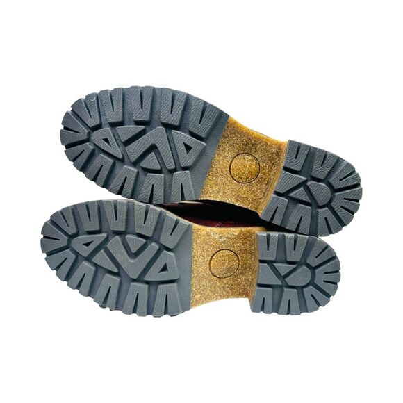 Earth Elements Tessa WIDE Lace Up Burgundy Garnet Leather Combat Boots - Sz 6 W - Picture 8 of 9